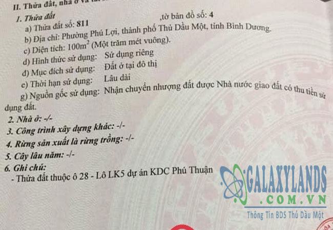 Bán nhà đất khu dân cư Phúc Đạt Thủ Dầu Một