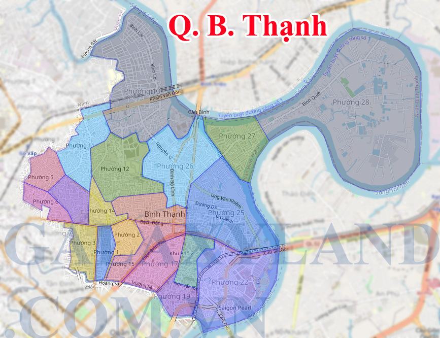 Bản đồ Map Quận Bình Thạnh - Sài Gòn - TpHCM