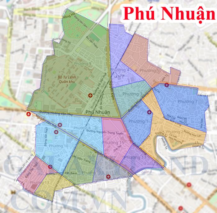 Bản đồ quận Phú Nhuận Thành Phố Hồ Chí Minh chi tiết các phường năm 2021