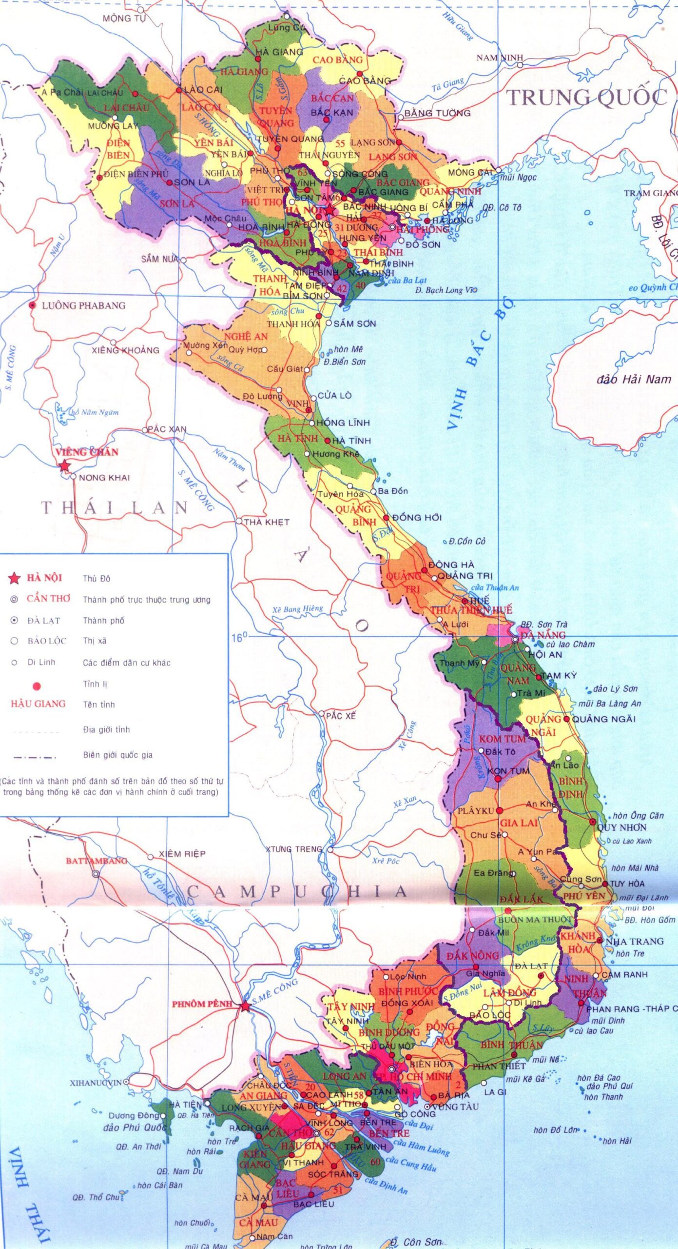 Bản đồ hành chính Việt Nam khổ lớn
