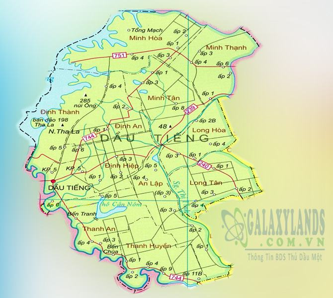 Bản đồ huyện Dầu Tiếng 