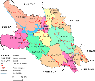 Bản đồ địa giới hành chính tỉnh Hòa Bình