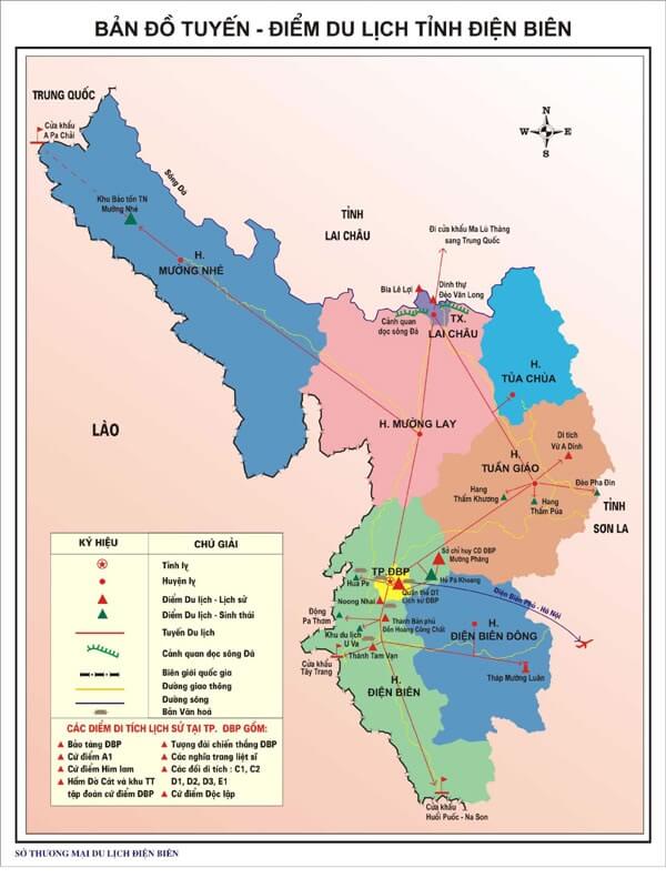 Bản đồ du lịch tỉnh Điện Biên