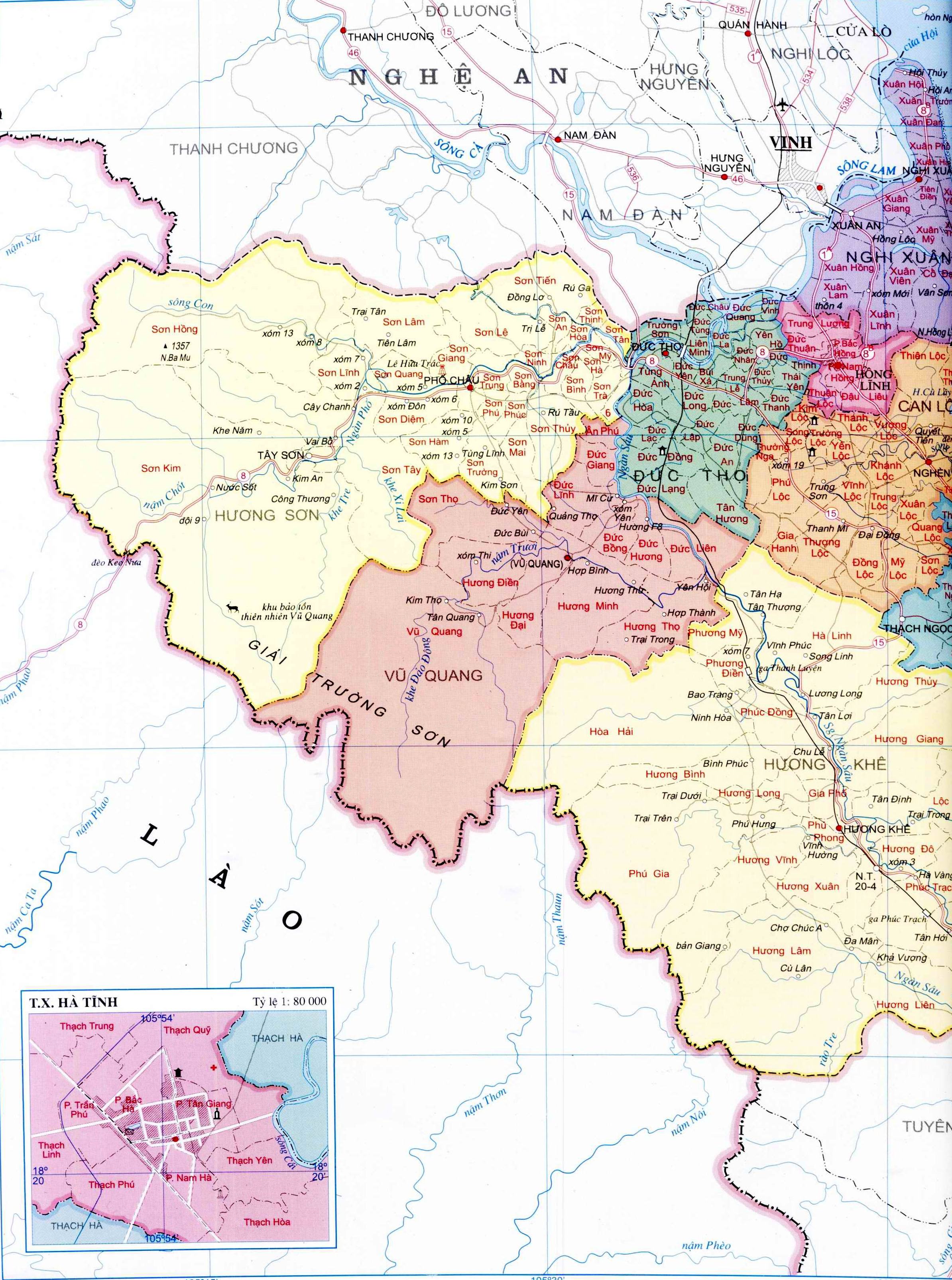 Bản đồ hành chính tỉnh Hà Tĩnh năm 2024 sẽ giúp bạn có cái nhìn toàn diện về tỉnh này với các thông tin về địa điểm, nhà hàng, khách sạn và địa ốc. Hãy cùng khám phá vùng đất này đầy tiềm năng.