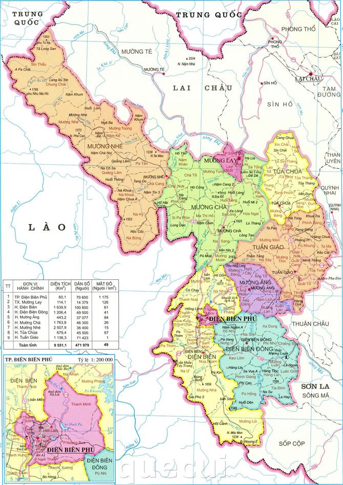 Bản đồ tỉnh Điện Biên