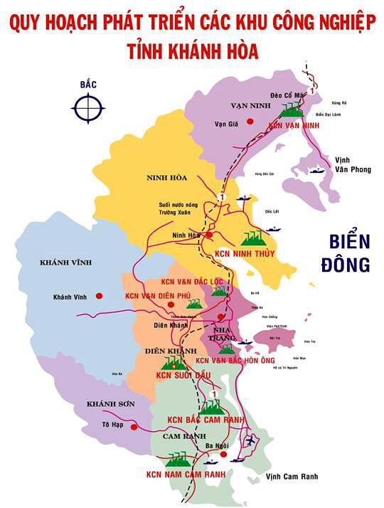 Bản đồ khu công nghiệp tỉnh Khánh Hòa
