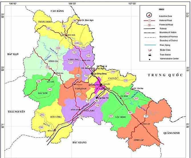 Bản đồ hành chính tỉnh Lạng Sơn