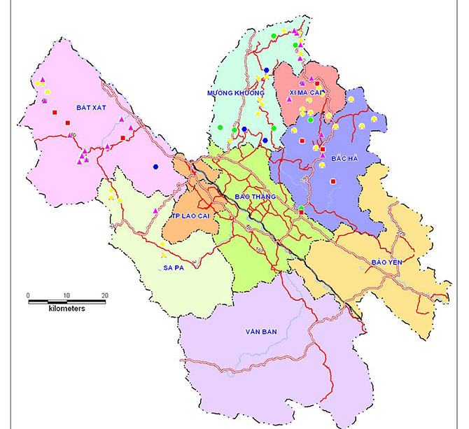 Bản đồ hành chính tỉnh Lào Cai
