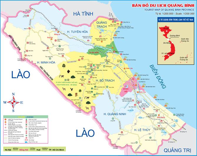 Bản đồ du lịch tỉnh Quảng Bình