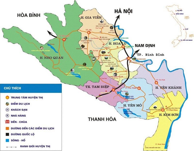 Bản đồ Du Lịch tỉnh Ninh Bình