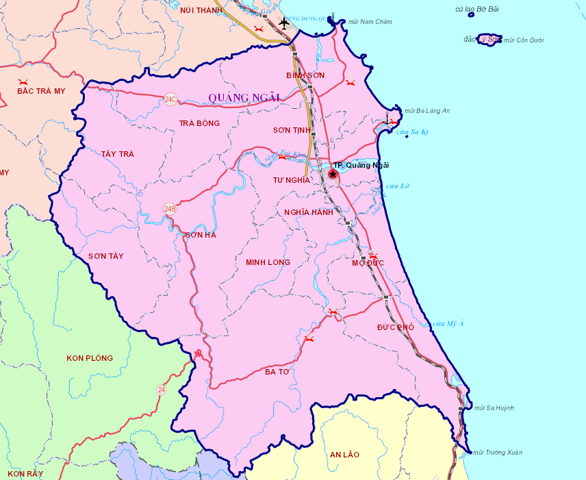 Bản đồ du lịch tỉnh Quảng Ngãi
