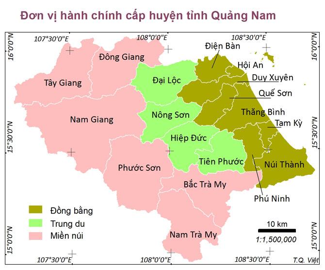 Bản đồ hành chính tỉnh Quảng Nam