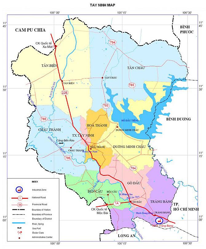 Bản đồ tỉnh Tây Ninh