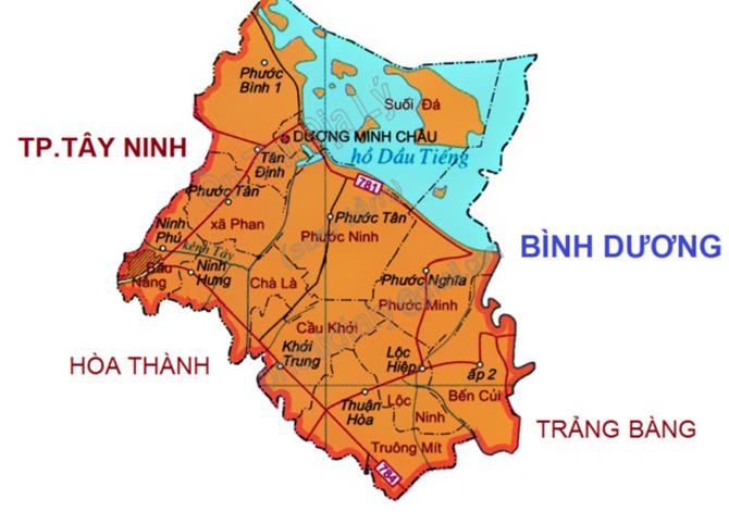 Bản đồ huyện Dương Minh Châu 