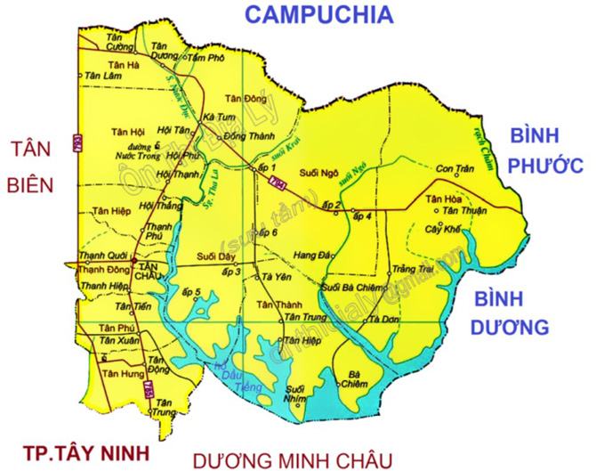 Bản đồ huyện Tân Châu 