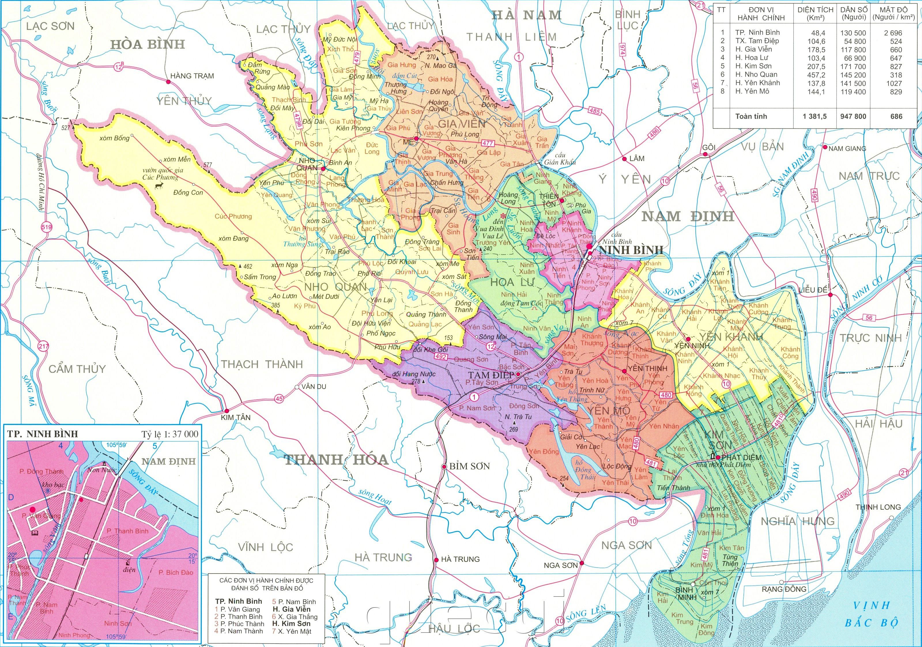 Bản Đồ Ninh Bình khổ lớn 2024: Cùng nhìn lại quá trình phát triển của tỉnh Ninh Bình thông qua bản đồ khổ lớn mới nhất năm