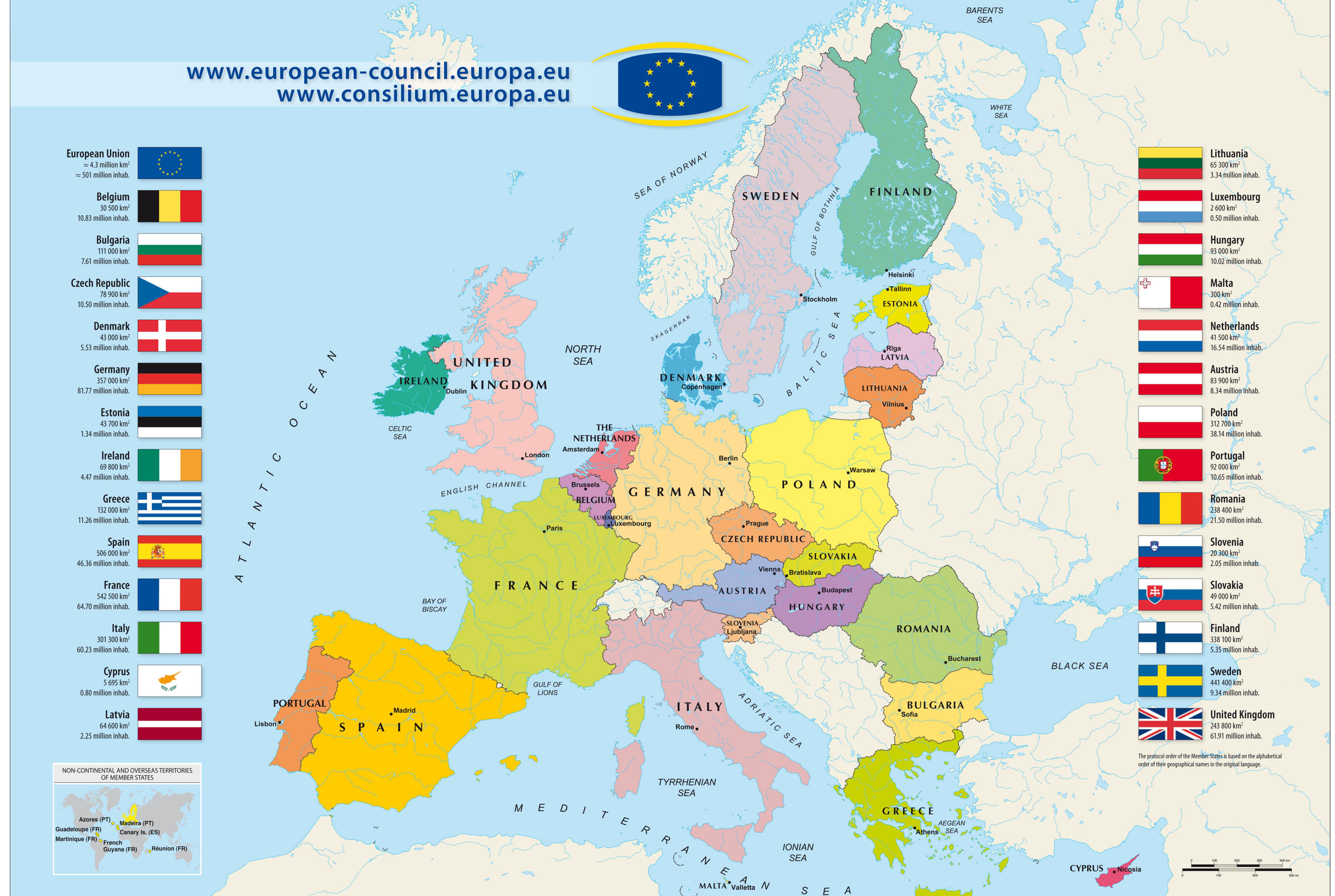 Bản đồ các nước Châu Âu trên thế giới