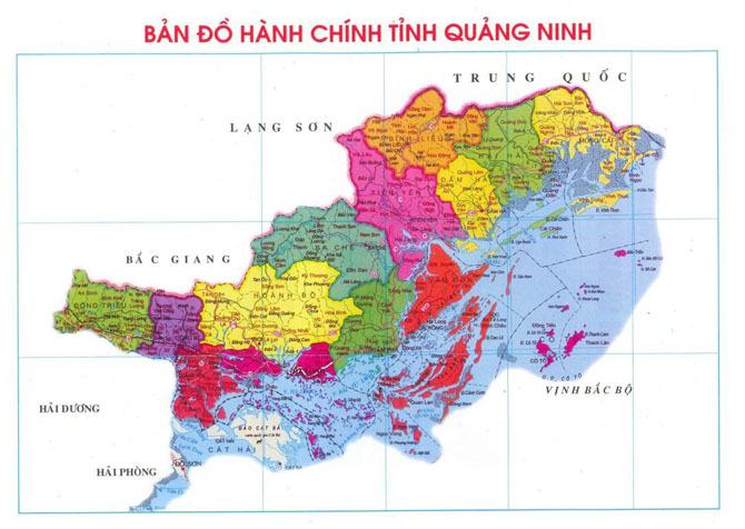 Bản đồ hành chính tỉnh Quảng Ninh