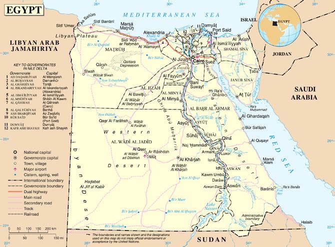 Bản đồ Ai Cập chi tiết