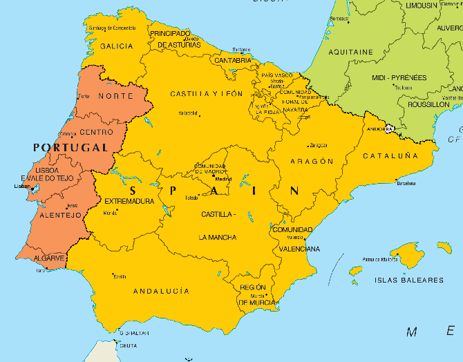 Bản đồ Bồ Đào Nha chi tiết nhất