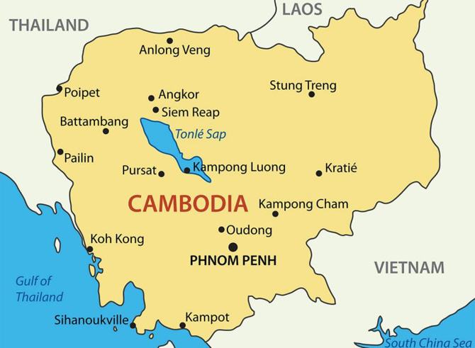 Bản đồ Campuchia chi tiết