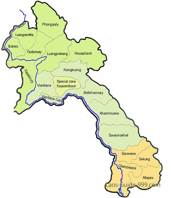 Bản đồ hành chính đất nước Lào