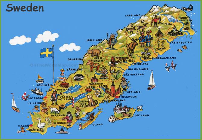 Bản đồ du lịch Thụy Điển