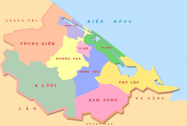 Bản đồ hành chính Thừa Thiên Huế