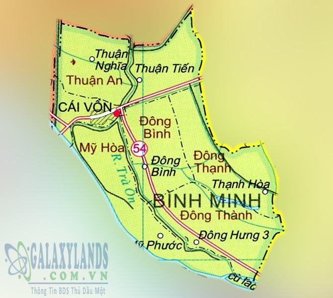 Bản đồ thị xã Bình Minh