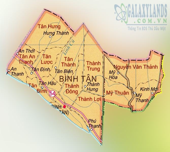 Bản đồ huyện Bình Tân tỉnh Vĩnh Long