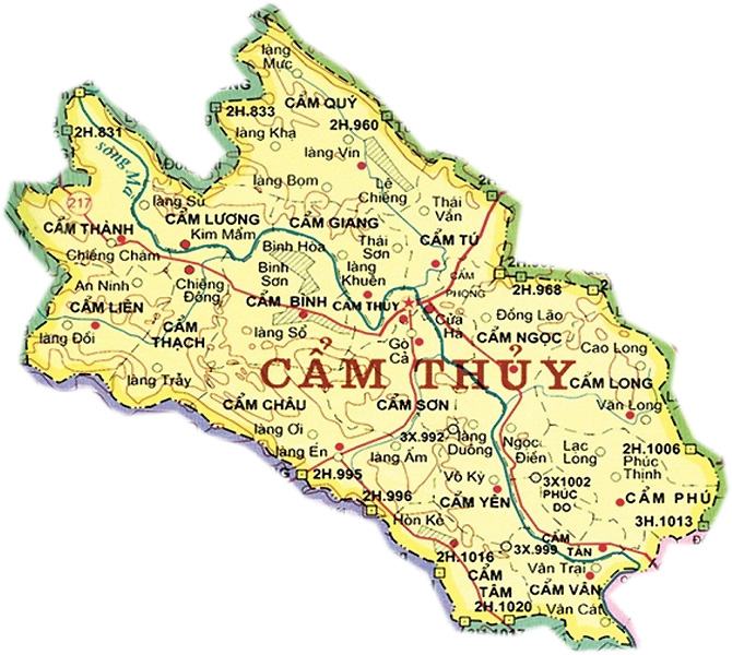 Bản đồ huyện Cẩm Thủy 
