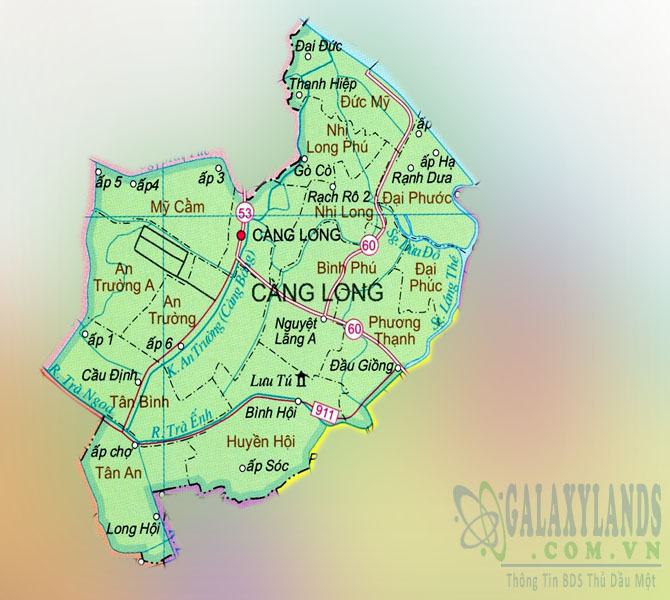 Bản đồ huyện Càng Long tỉnh Trà Vinh