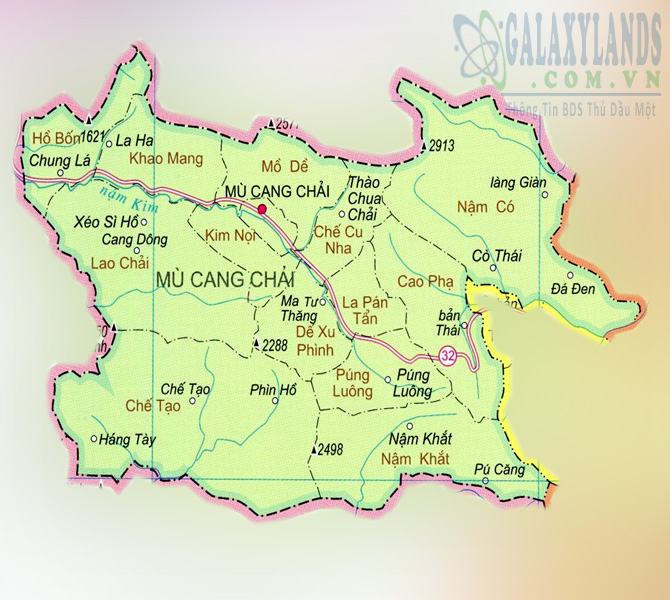 Bản đồ huyện Cù Măng Chải Yên Bái