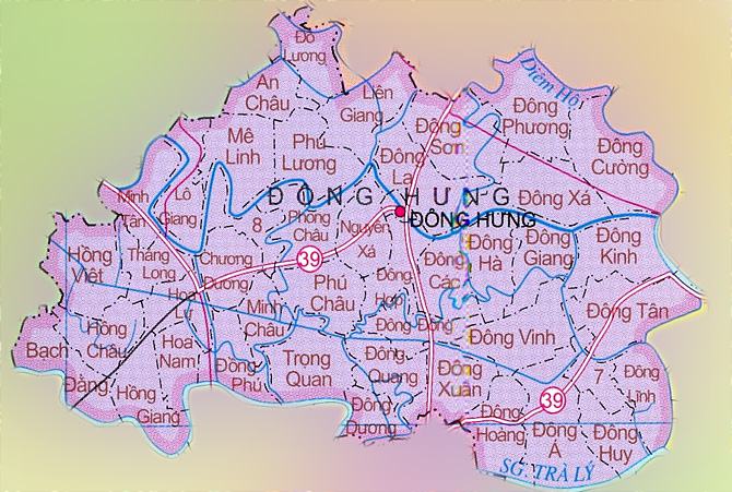 Bản đồ huyện Đông Hưng tỉnh Thái Bình