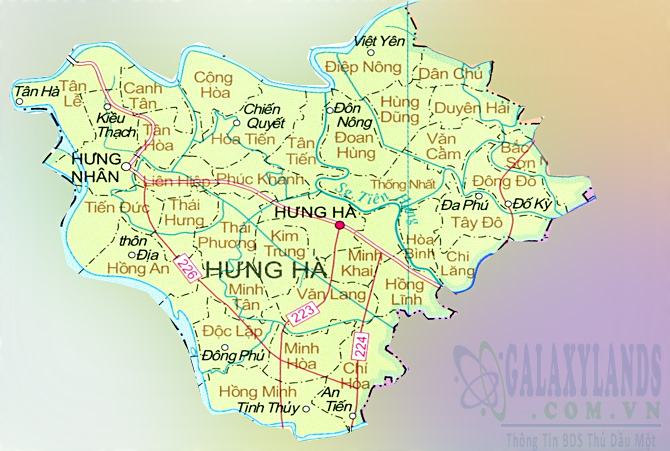 Bản đồ huyện Hưng Hà Thái Bình