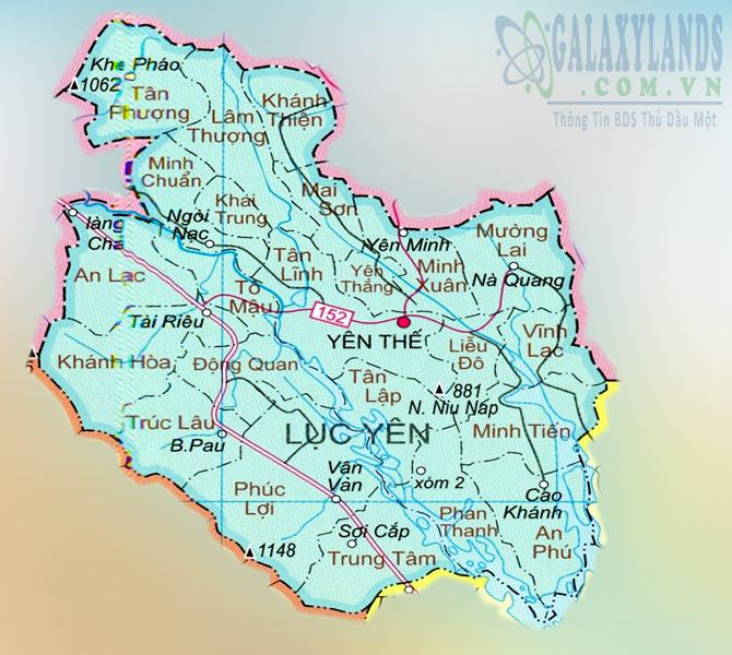 Bản đồ huyện Lục Yên tỉnh Yên Bái