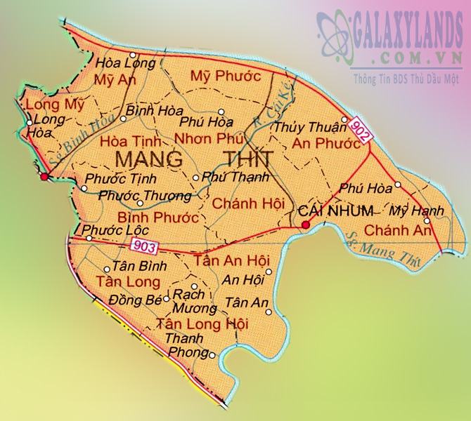 Bản đồ huyện Mang Thít tỉnh Vĩnh Long