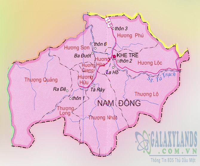 Bản đồ huyện Nam Đông Thừa Thiên Huế