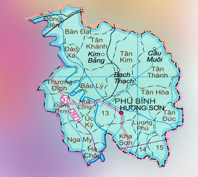 Bản đồ huyện Phú Bình tỉnh Thái Nguyên