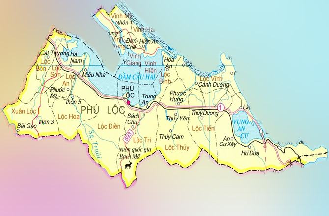 Bản đồ huyện Phú Lộc Thừa Thiên Huế