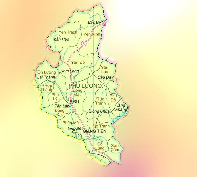 Bản đồ huyện Phú Lương tỉnh Thái Nguyên