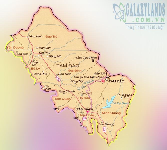 Bản đồ huyện Tam Đảo tỉnh Vĩnh Phúc