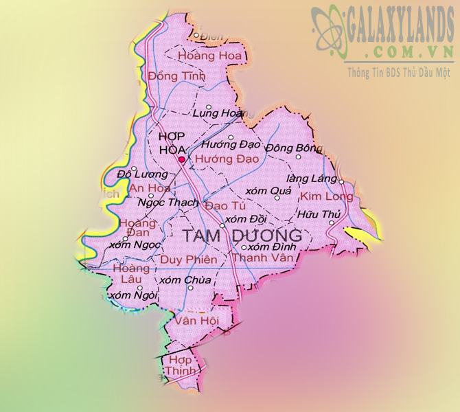 Bản đồ huyện Tam Dương tỉnh Vĩnh Phúc