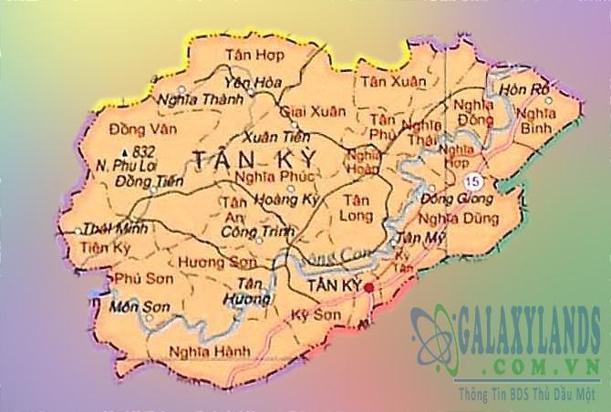 Bản đồ huyện Tân Kỳ 