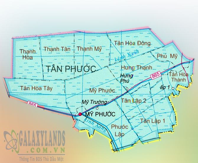 Bản đồ huyện Tân Phước 