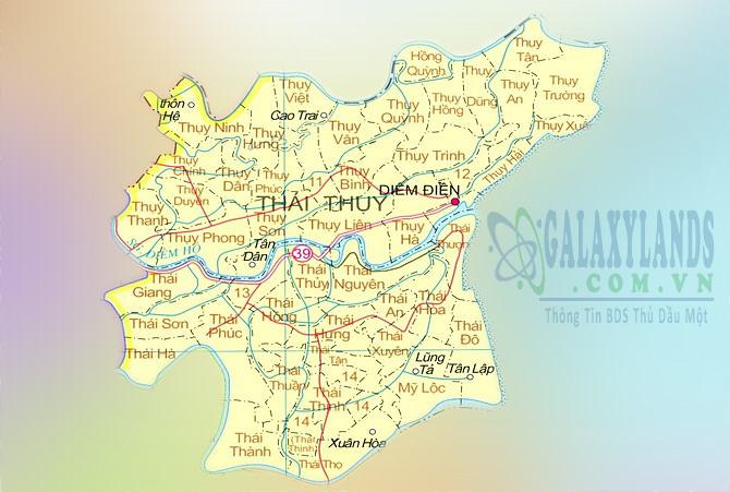 Bản đồ huyện Thái Thụy Thái Bình