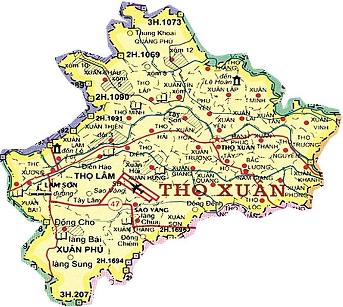 Bản đồ huyện Thọ Xuân tỉnh Thanh Hóa