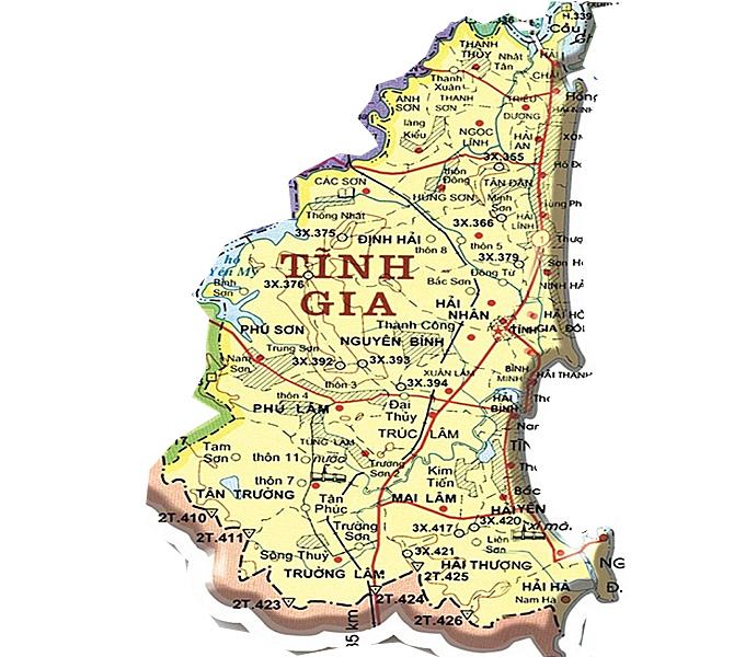 Bản đồ huyện Tĩnh Gia tỉnh Thanh Hóa