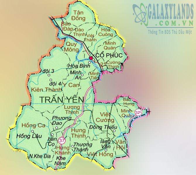 Bản đồ huyện Trấn Yên tỉnh Yên Bái