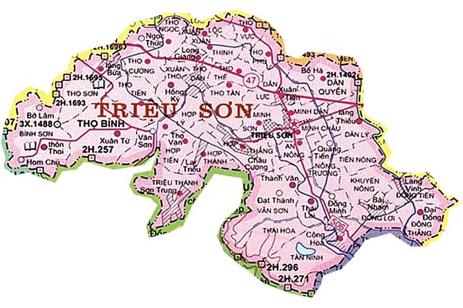 Bản đồ huyện Triệu Sơn 